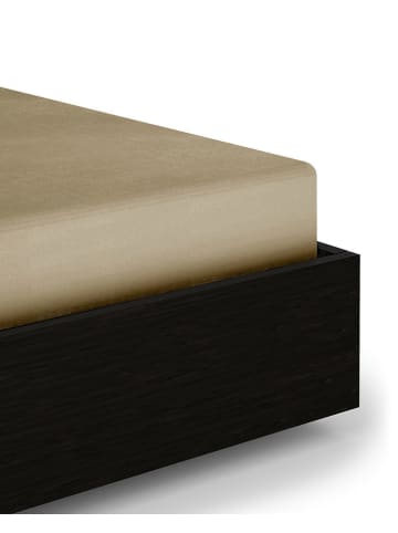 Heckett Lane Satin-Spannbettlaken "Elementi" in Beige