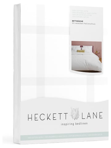 Heckett Lane Komplet pościeli satynowej "Diamante" w kolorze białym