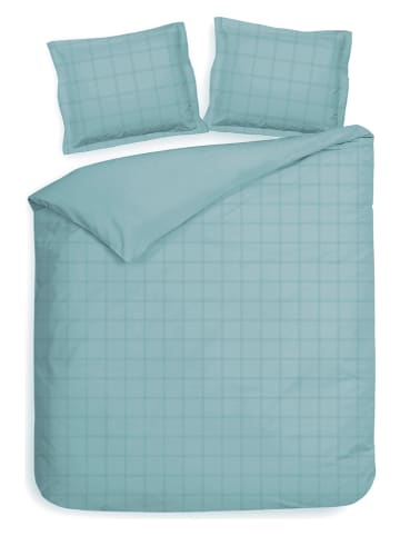 Heckett Lane Satin-Bettwäsche-Set "Diamante" in Hellblau