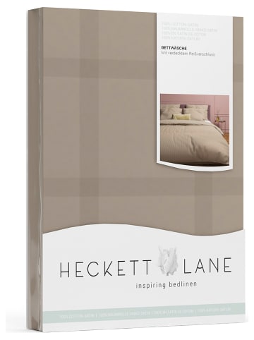 Heckett Lane Satin-Bettwäsche-Set "Diamante" in Braun/ Grau