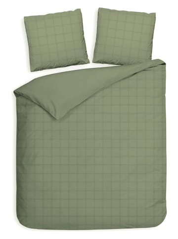 Heckett Lane Satin-Bettwäsche-Set "Diamante" in Grün