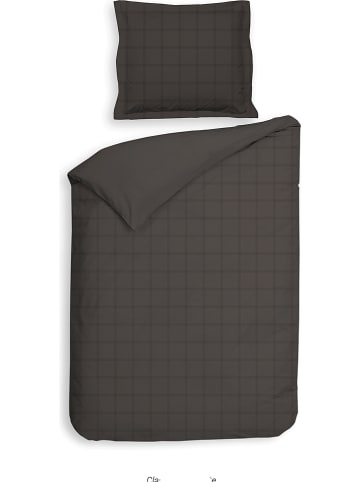 Heckett Lane Satin-Bettwäsche-Set "Diamante" in Anthrazit