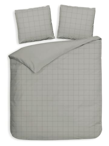 Heckett Lane Satin-Bettwäsche-Set "Diamante" in Grau