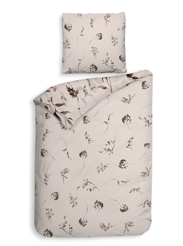 Heckett Lane Satin-Bettwäsche-Set "Bennet" in Beige