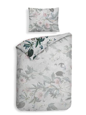 Heckett Lane Satin-Bettwäsche-Set "Kanya" in Hellgrau