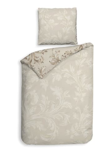 Heckett Lane Satin-Bettwäsche-Set "Lorenzo" in Beige