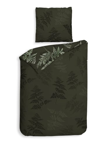 Heckett Lane Komplet pościeli satynowej "Rua" w kolorze oliwkowo-zielonym