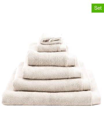 Heckett Lane 6er-Set: Waschlappen ''Premium'' in Creme