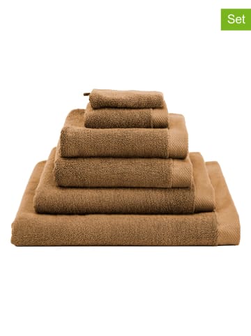 HNL 3-delige set: gastendoeken cognackleurig