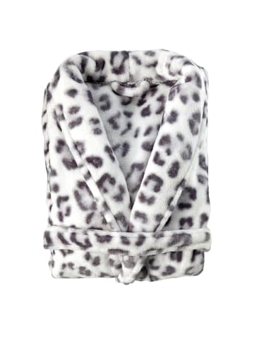 Zo!Home Badjas "Leopard" grijs/wit