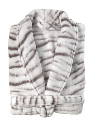 Zo!Home Bademantel "White Tiger" in Weiß/ Grau