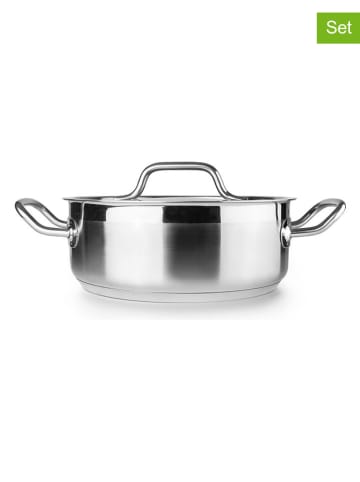 Ibili 2-delige set: roestvrijstalen pan met deksel "Ebbe" - Ø 22 cm
