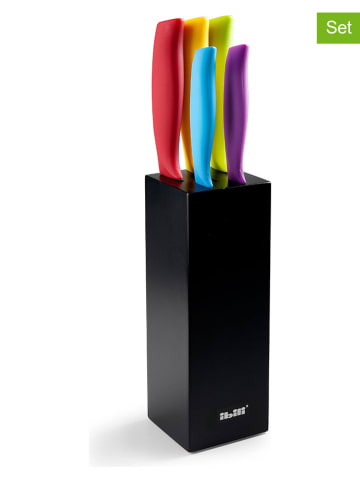 Ibili 6-delige messenblokset zwart/meerkleurig