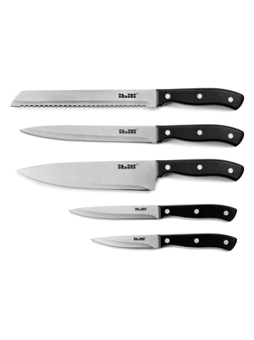 Ibili 6tlg. Messerblock-Set in Hellbraun/ Schwarz
