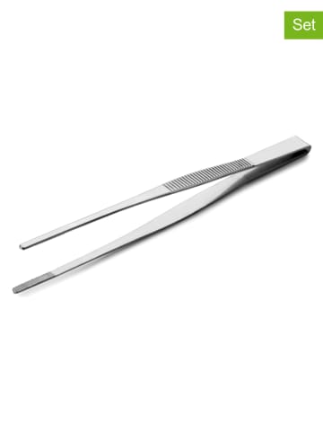 Ibili 2-delige set: roestvrijstalen keukentangen - (L)21 cm
