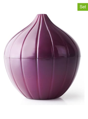 Ibili 2er-Set: Zwiebel-Frischhalteboxen in Lila - (H)12 x Ø 11 cm