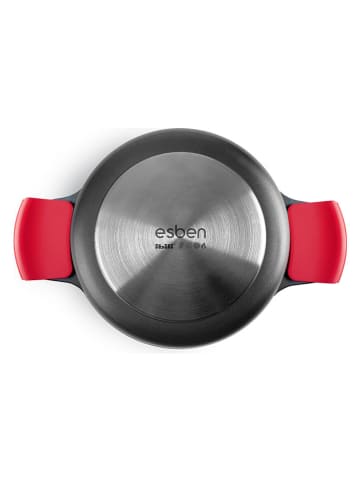 Ibili 2tlg. Set: Schmortopf "Esben" in Schwarz/ Rot - Ø 28 cm