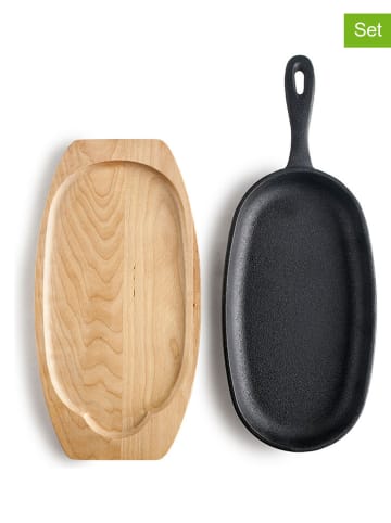 Ibili 2-częściowy zestaw w kolorze czarno-jasnobrązowym do serwowania