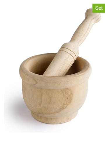 Ibili 2tlg. Set: Mörser mit Stößel in Hellbraun