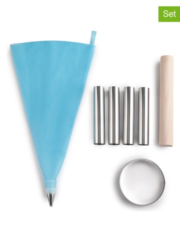 Ibili 18-delige set: cannoliset turquoise/zilverkleurig