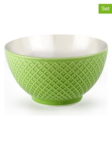 Ibili 2-delige set: kommen "Costa Nova" groen/wit - 550 ml