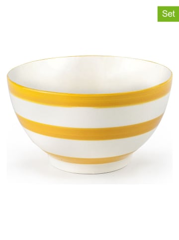 Ibili Miski (2 szt.) "Saint Malo" w kolorze żółto-białym - 550 ml