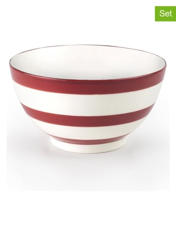 Ibili 2-delige set: kommen "Biarritz" rood/wit - 550 ml