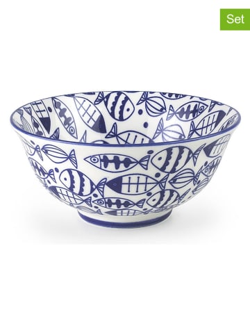 Ibili Miski (2 szt.) "Acuario" w kolorze niebiesko-białym - 700 ml