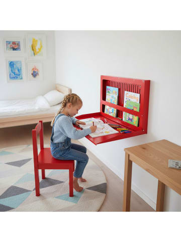 Smarto Metallico Kinderklapbureau rood - (B)60 x (H)40 x (D)4 cm