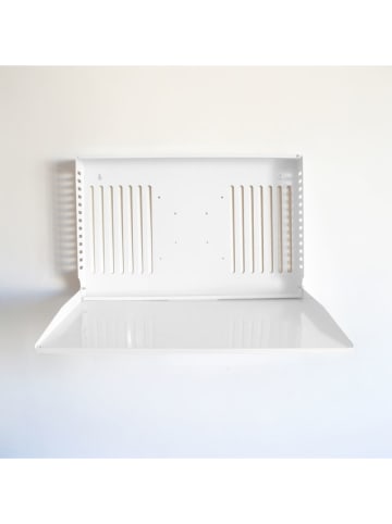Smarto Metallico Składane biurko w kolorze białym pod monitor - 68 x 43 x 8 cm