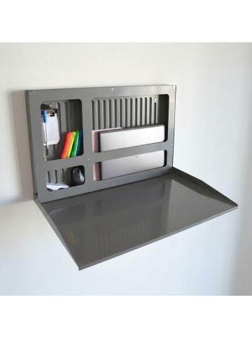 Smarto Metallico Składane biurko w kolorze antracytowym pod laptop - 68 x 43 x 4 cm