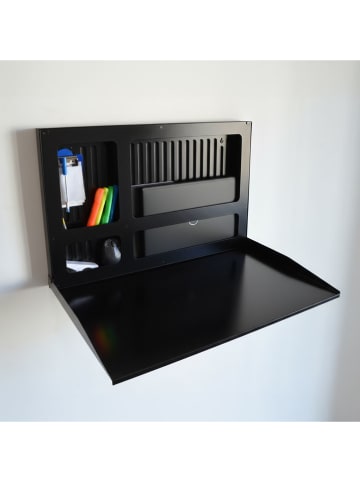 Smarto Metallico Laptop-Klappschreibtisch in Schwarz - (B)68 x (H)43 x (T)4 cm