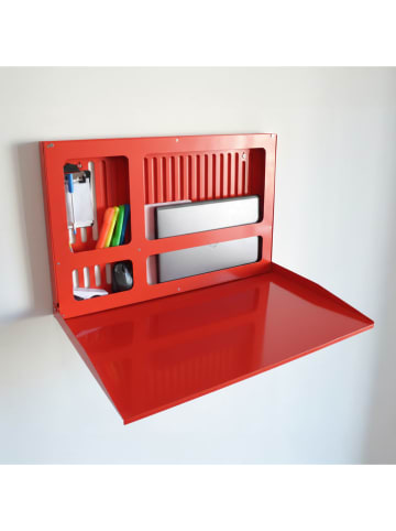 Smarto Metallico Składane biurko w kolorze czerwonym pod laptop - 68 x 43 x 4 cm