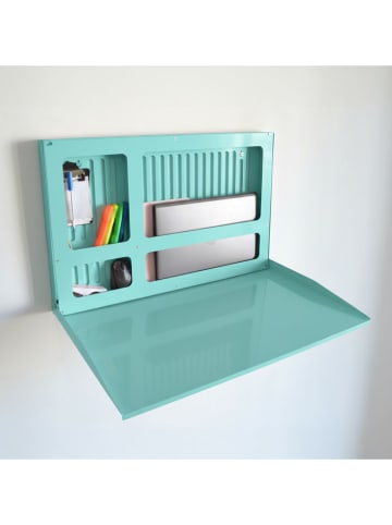 Smarto Metallico Laptopklapbureau turquoise - (B)68 x (H)43 x (D)4 cm