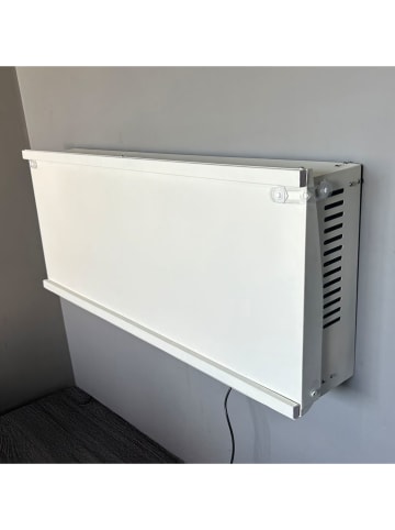 Smarto Metallico Składane biurko w kolorze białym pod monitor i laptop - 117 x 37 x 10 cm