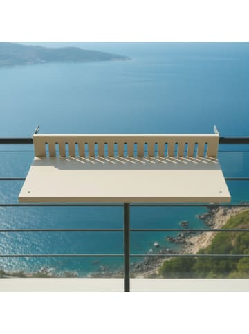 Smarto Metallico Składany stolik balkonowy w kolorze beżowym - 31 x 81 cm