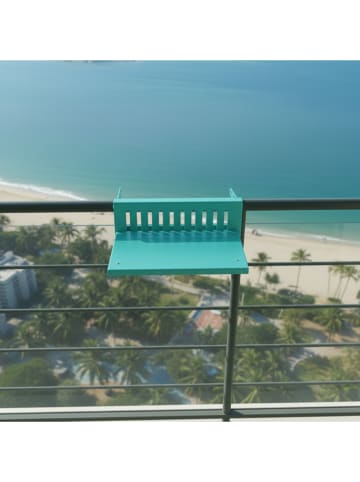 Smarto Metallico Balkon-Klapptisch in Türkis - (L)31 x (B)50 cm