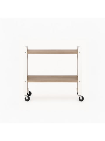 Smarto Metallico Regał w kolorze biało-beżowym na kółkach - 85 x 65 x 30 cm