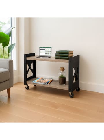 Smarto Metallico Rollregal in Schwarz/ Beige - (B)85 x (H)65 x (T)30 cm