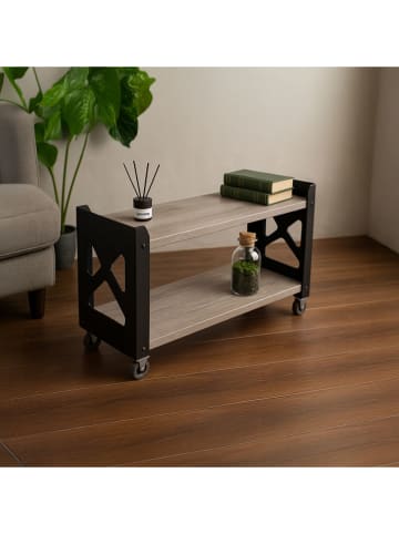 Smarto Metallico Rollregal in Schwarz/ Beige - (B)85 x (H)65 x (T)30 cm