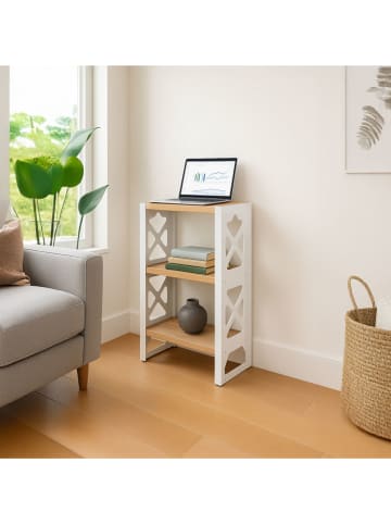 Smarto Metallico Regał stojący w kolorze biało-beżowym - 50 x 85 x 30 cm