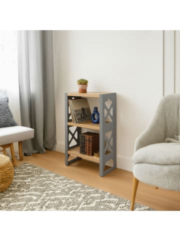 Smarto Metallico Standregal in Grau/ Beige - (B)50 x (H)85 x (T)30 cm