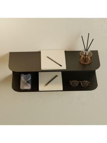 Smarto Metallico Regał ścienny w kolorze czarnym - 35 x 12 x 12 cm
