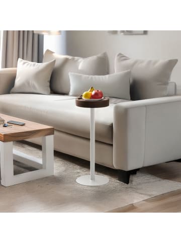 Smarto Metallico Bijzettafel bruin/wit - (H)65 x Ø 16 cm