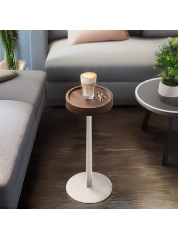 Smarto Metallico Bijzettafel bruin/wit - (H)65 x Ø 16 cm