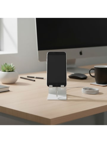 Smarto Metallico Handyhalter in Weiß - (B)6 x (H)12 x (T)10 cm