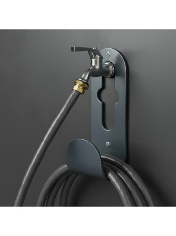 Smarto Metallico Slanghouder antraciet - (B)8 x (H)25 x (D)10 cm