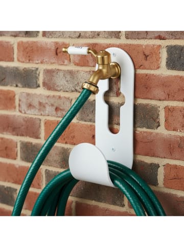 Smarto Metallico Uchwyt w kolorze białym na wąż ogrodowy - 8 x 25 x 10 cm