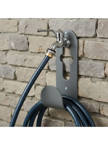 Smarto Metallico Slanghouder grijs - (B)8 x (H)25 x (D)10 cm