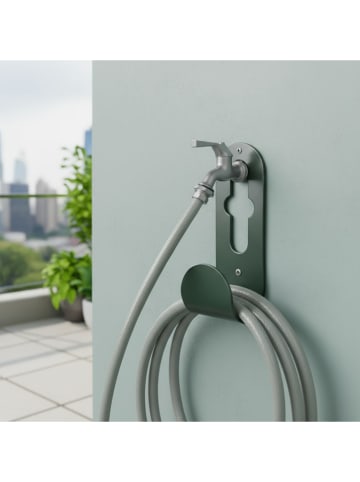 Smarto Metallico Schlauchhalter in Grün - (B)8 x (H)25 x (T)10 cm
